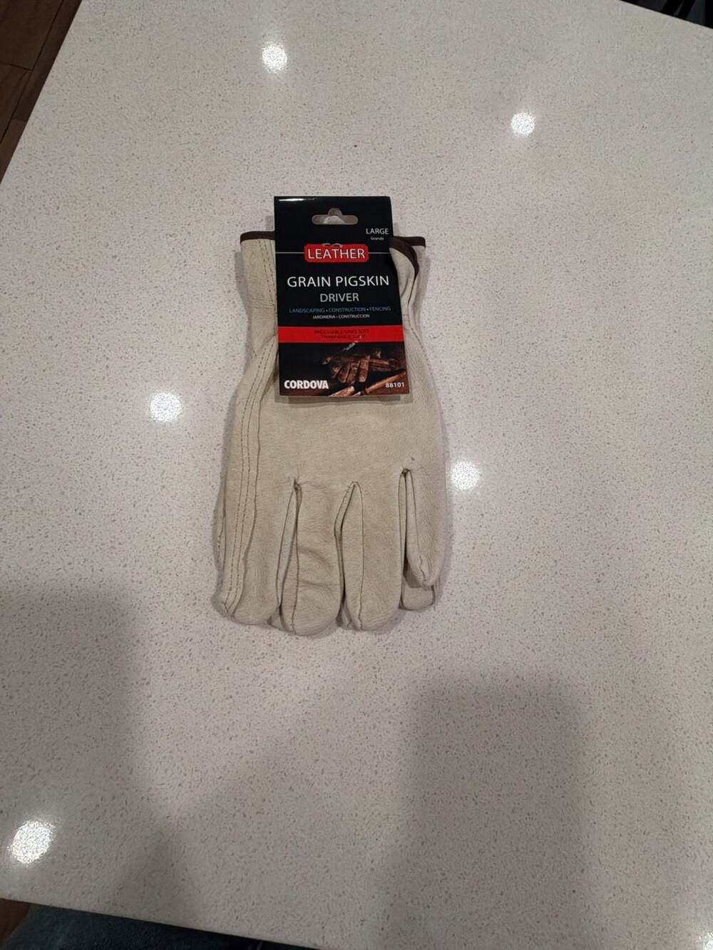 Cordova Grain Pigskin Leather Driver Work Gloves Large 88101